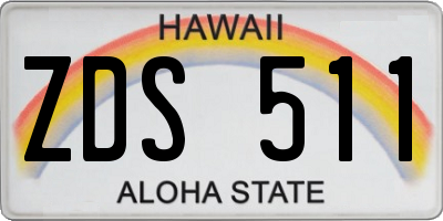 HI license plate ZDS511