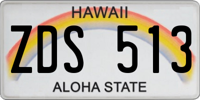 HI license plate ZDS513
