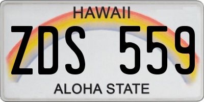 HI license plate ZDS559
