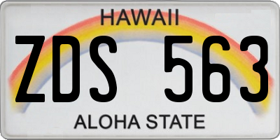 HI license plate ZDS563