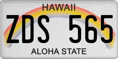 HI license plate ZDS565