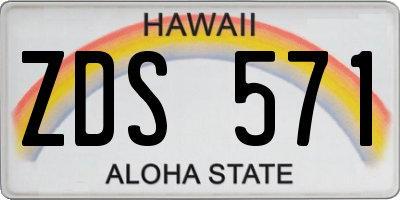 HI license plate ZDS571