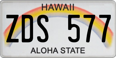 HI license plate ZDS577