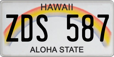HI license plate ZDS587