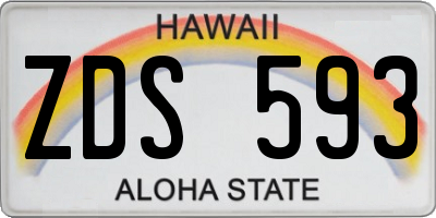 HI license plate ZDS593