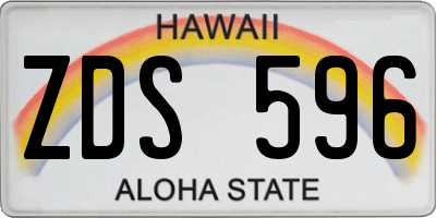HI license plate ZDS596