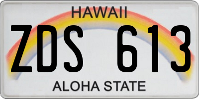 HI license plate ZDS613