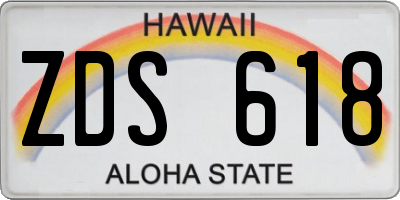 HI license plate ZDS618