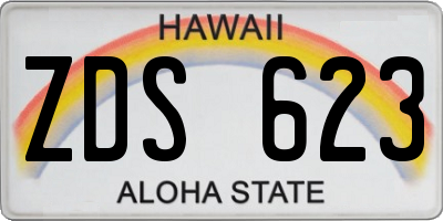HI license plate ZDS623