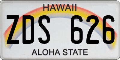 HI license plate ZDS626