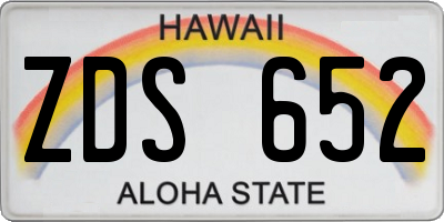 HI license plate ZDS652