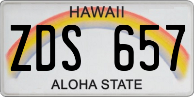 HI license plate ZDS657