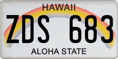 HI license plate ZDS683
