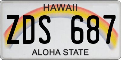 HI license plate ZDS687