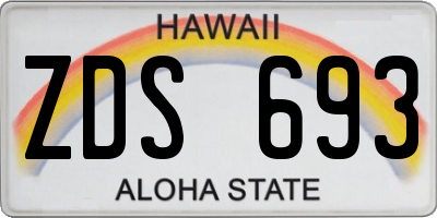 HI license plate ZDS693