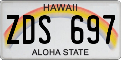 HI license plate ZDS697