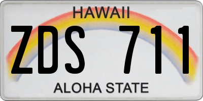 HI license plate ZDS711