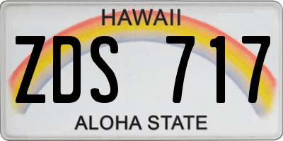 HI license plate ZDS717