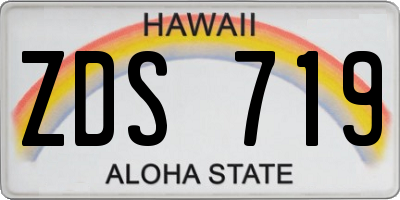 HI license plate ZDS719