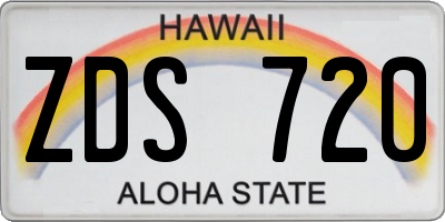 HI license plate ZDS720