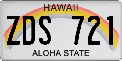 HI license plate ZDS721