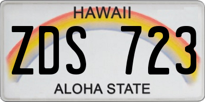 HI license plate ZDS723