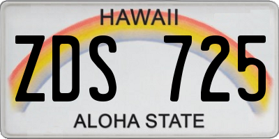 HI license plate ZDS725