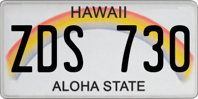 HI license plate ZDS730