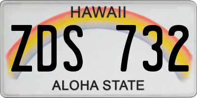 HI license plate ZDS732