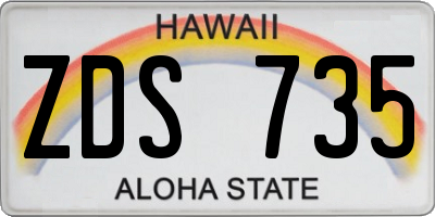 HI license plate ZDS735