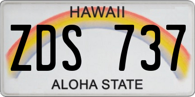 HI license plate ZDS737
