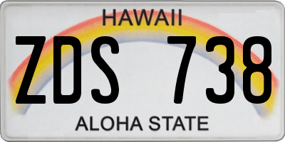 HI license plate ZDS738