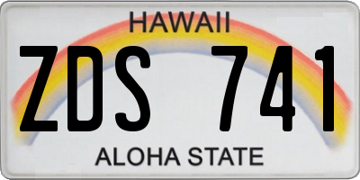 HI license plate ZDS741