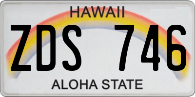 HI license plate ZDS746