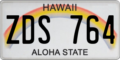HI license plate ZDS764