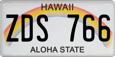 HI license plate ZDS766