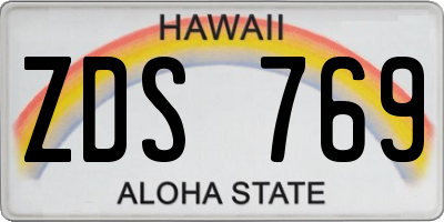 HI license plate ZDS769