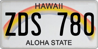 HI license plate ZDS780