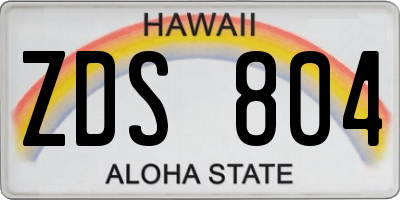 HI license plate ZDS804