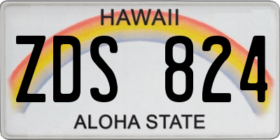 HI license plate ZDS824
