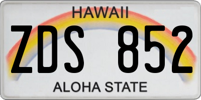 HI license plate ZDS852