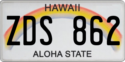 HI license plate ZDS862