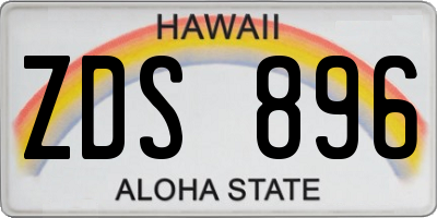 HI license plate ZDS896
