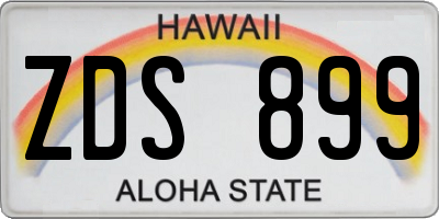 HI license plate ZDS899