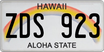 HI license plate ZDS923