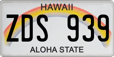 HI license plate ZDS939