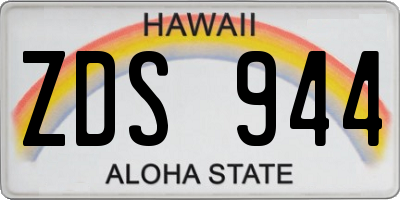 HI license plate ZDS944