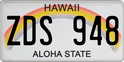 HI license plate ZDS948