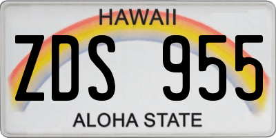 HI license plate ZDS955
