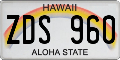 HI license plate ZDS960